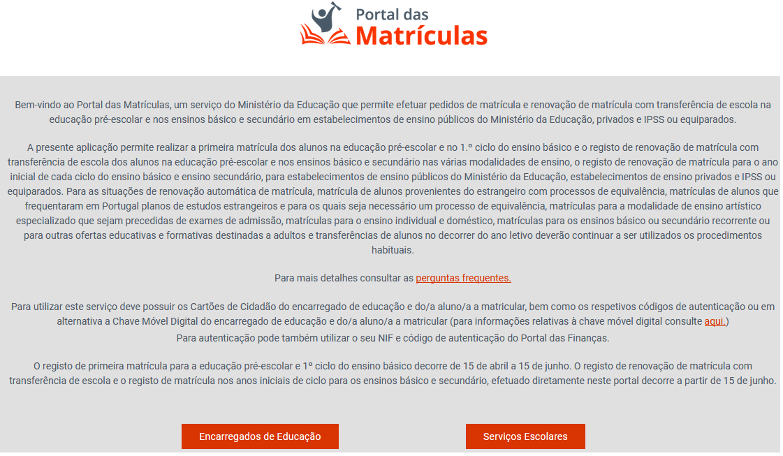 Portal das matr culas
